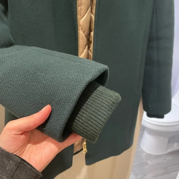 J. Crew Lodge Coat Italian Stadium Cloth Wool Nello Gori Forest Green 00 - Picture 9 of 9